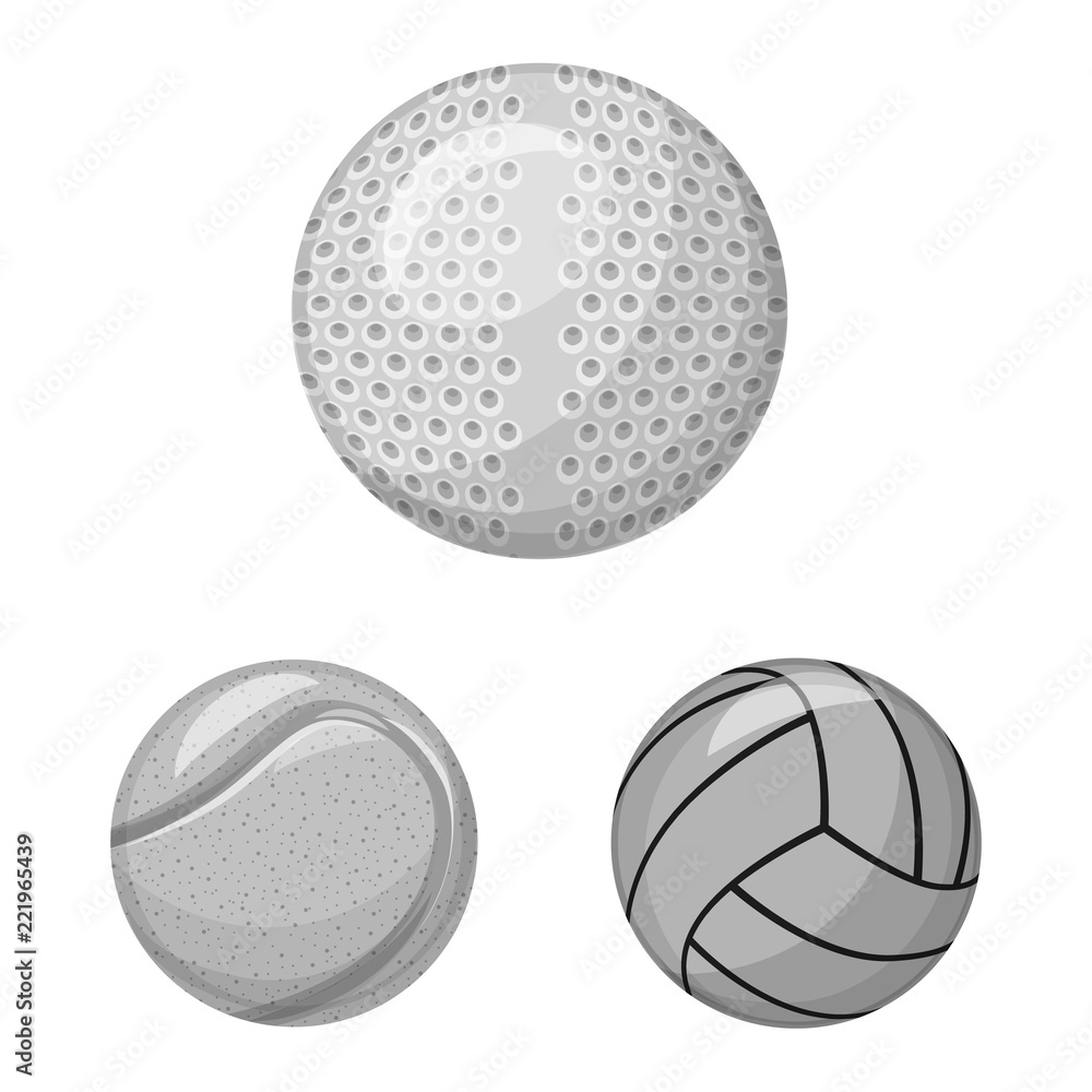 Isolated object of sport and ball sign. Set of sport and athletic stock vector illustration. Isolated object of sport and ball sign. Set of sport and athletic stock vector illustration.