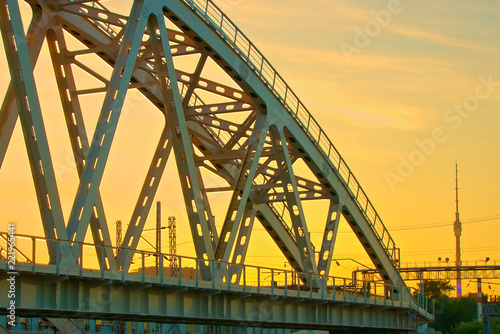 Steel bridge construction. © fotych