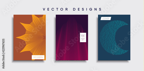 Vector cover designs. Future Poster template. Smartphone modern background set.
