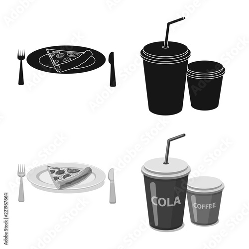 Isolated object of pizza and food logo. Collection of pizza and italy stock symbol for web.