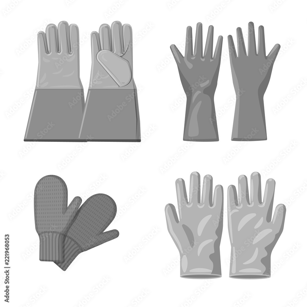Vector design of glove and winter symbol. Collection of glove and equipment stock symbol for web. Vector design of glove and winter symbol. Collection of glove and equipment stock symbol for web.