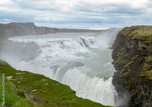 Gullfoss waterfall located in the canyon of Hvita river in southwest Iceland.