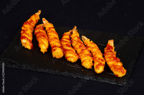 Hot prawn tempura