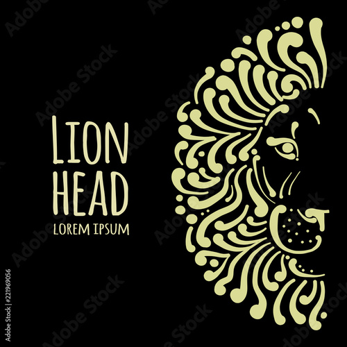 Lion face logo, sketch for your design