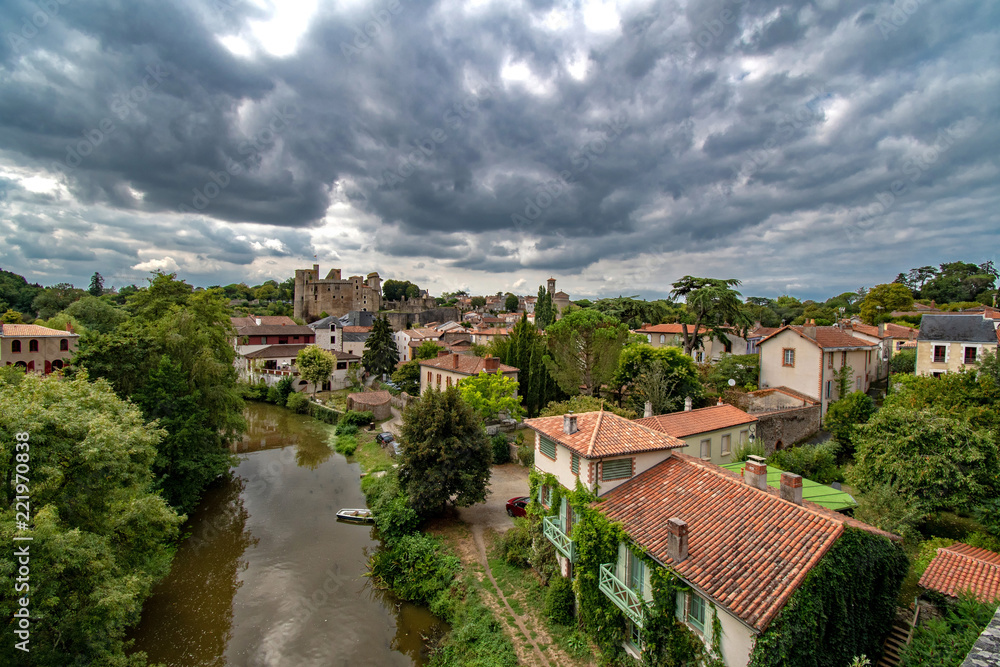 Clisson village near a river in France