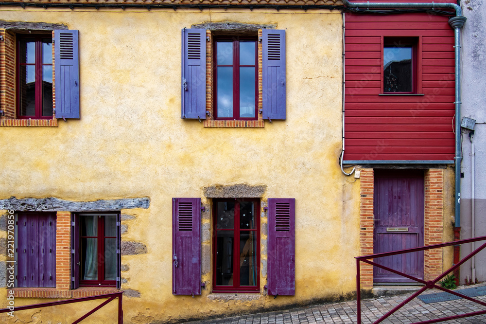 Colorful house in Clisson vilage in France