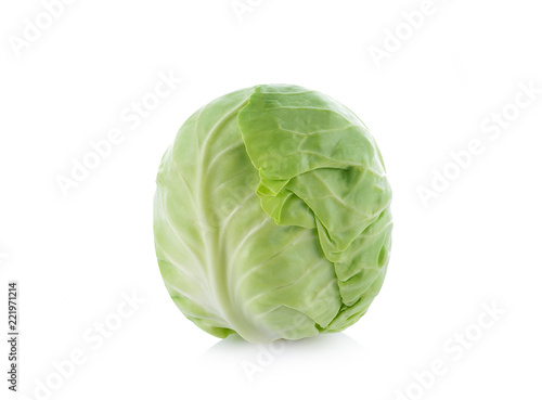 Fresh cabbage on white background.