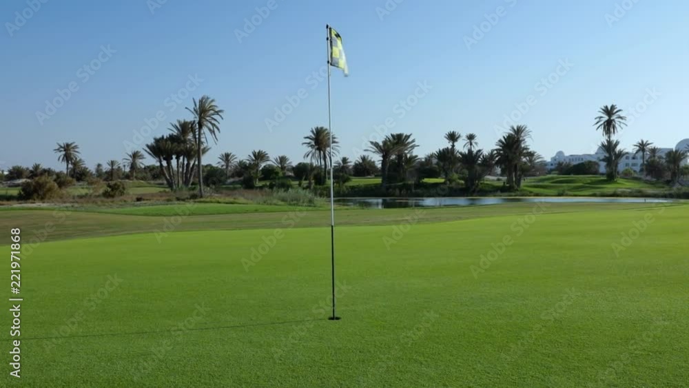 Golf course with flag Golf course with flag