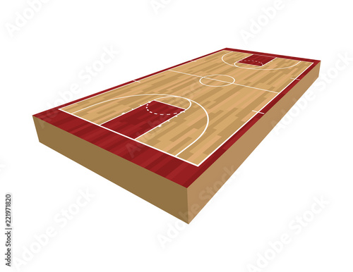3D Basketball Court Illustration