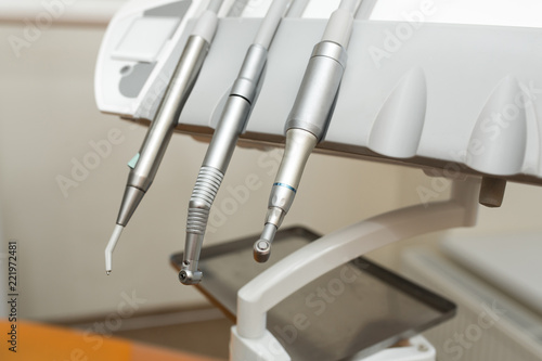 Closeup of a modern dentist tools, burnishers. 