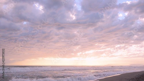 Cloudy seascape view in Viareggio, Tuscany, Italy photo