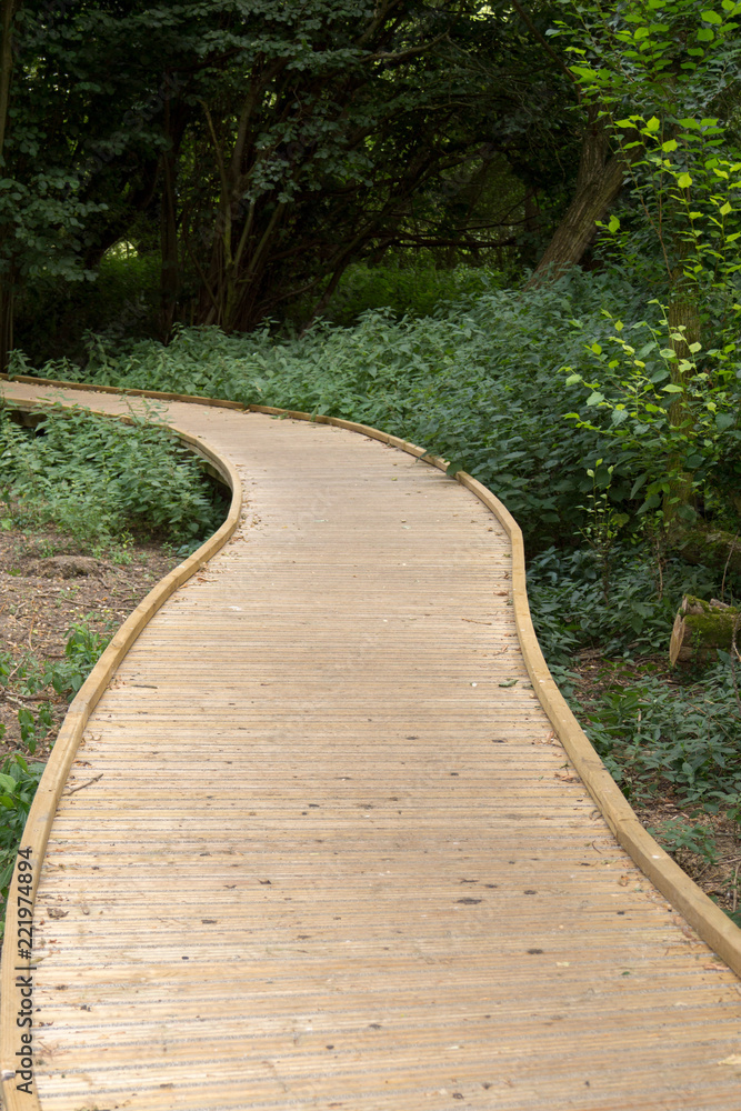 A wooden path replaces a footpath in Pishiobury Park in Sawbridgeworth to increase access for those who find the rough terrain difficult