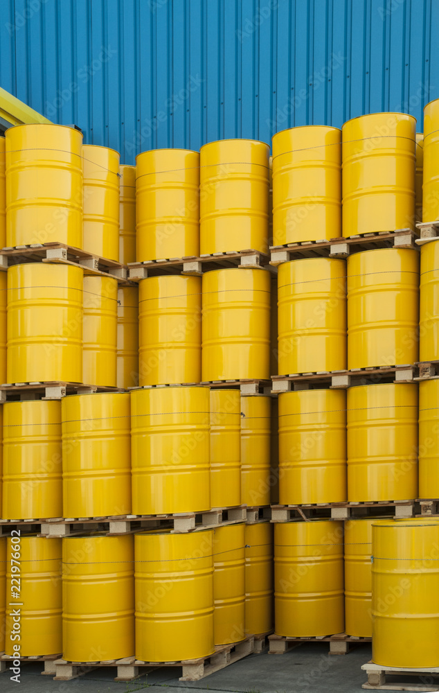 Yellow oil drums Yellow oil drums