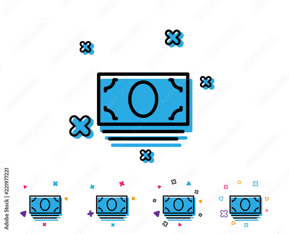 custom made wallpaper toronto digitalCash money line icon. Banking currency sign. ATM service symbol. Line icon with geometric elements. Bright colourful design. Vector