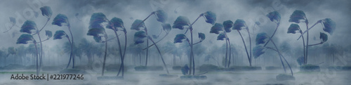 Illustration idea for Hurricane Florence making landfall.