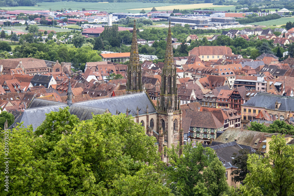 Obernai. Vue panoramique sur la ville, Bas-Rhin, Alsace. Grand Est