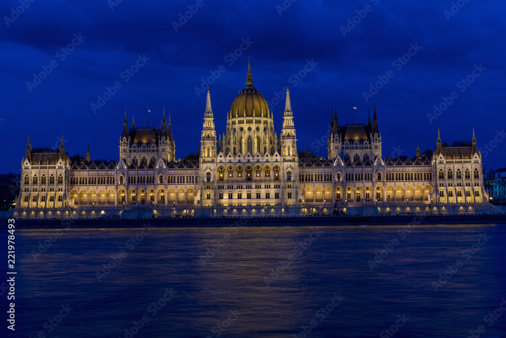 Night view of the Parliament of Budapest