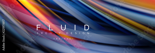 Wave fluid flowing colors motion effect, holographic abstract background. Vector illustration