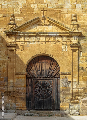 The door of Church of Santa Maria - Boadilla del Camino, Castile and Leon, Spain photo