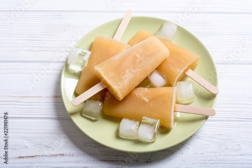 homemade peach popsicle