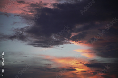 colorful of sunset sky