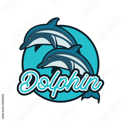 dolphin logo with text space for your slogan
