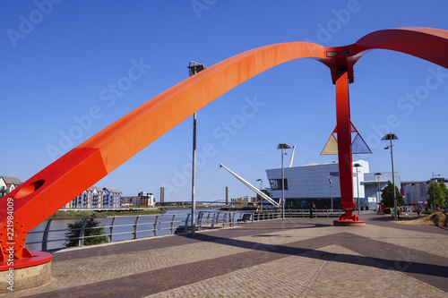 The Steel Wave Sculpture River Usk Newport Gwent Wales © welshpix