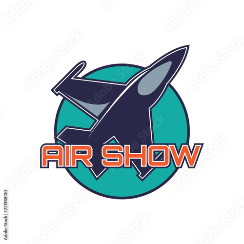 air show logo isolated on white background. vector illustration