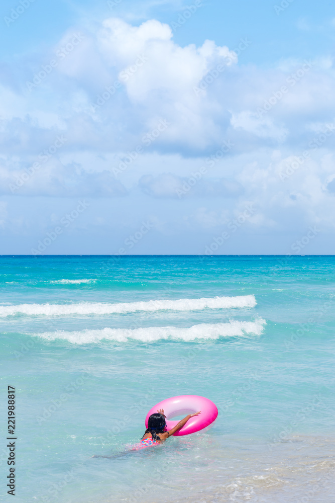Young Swimmer at a Famous Beach in Cuba Young Swimmer at a Famous Beach in Cuba