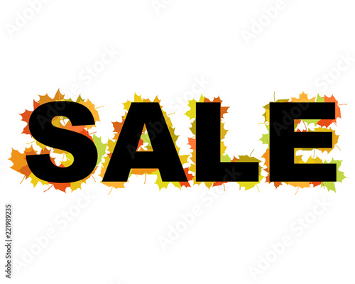 Autumn sale fall - vector logo 
