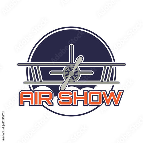 air show logo isolated on white background. vector illustration