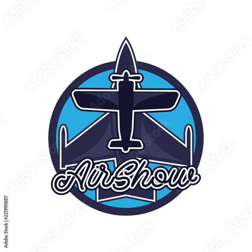 air show logo isolated on white background. vector illustration