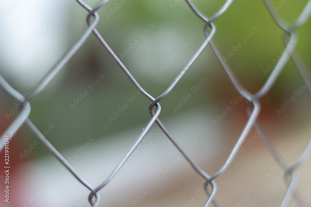 close-up of a galvanized mesh