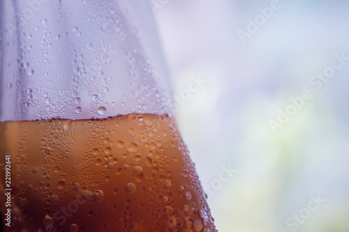 Closeup Steam of coca cola in plastic bag.