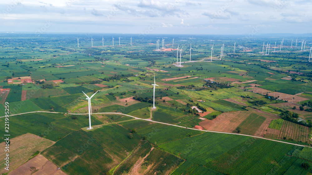 Windmills for electric power production at Huai Bong