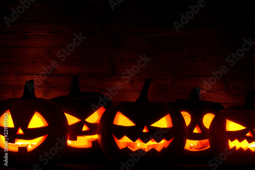 Halloween Pumpkins in darkness
