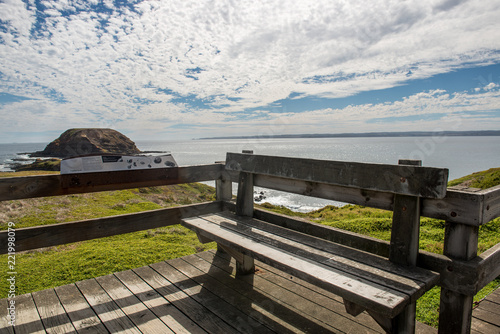 bench with the ocean view photo