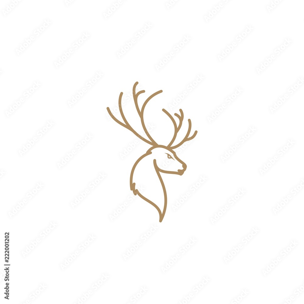 Obraz premium logo line deer antler abstract
