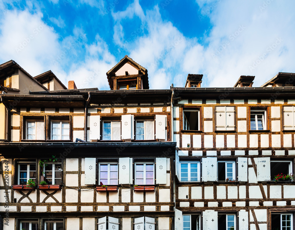 Antique building view in Old Town Colmar, Alsace, France