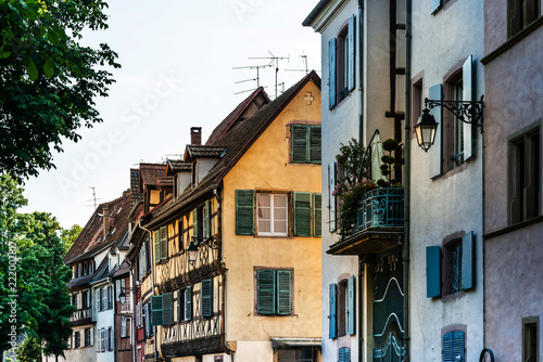 Street view of downtown in Colmar  Alsace  France