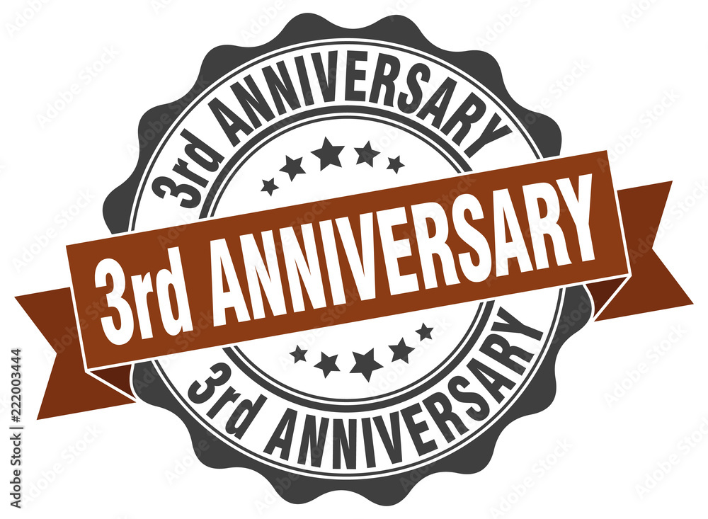 3rd anniversary stamp. sign. seal