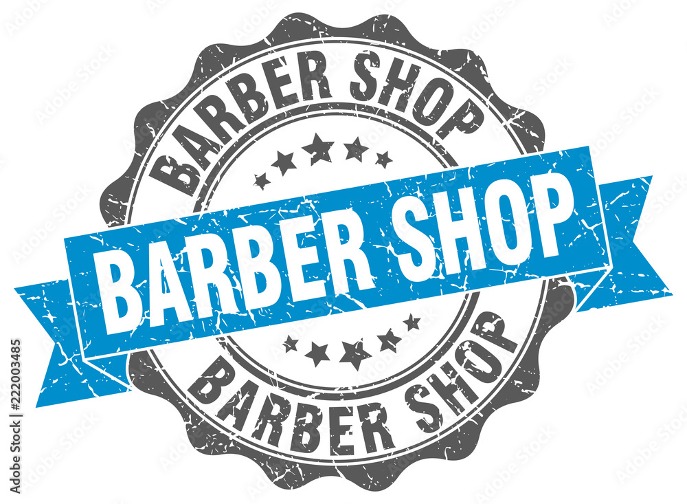 Obraz premium barber shop stamp. sign. seal