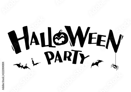 Halloween Party. Vector lettering. Holiday calligraphy title.