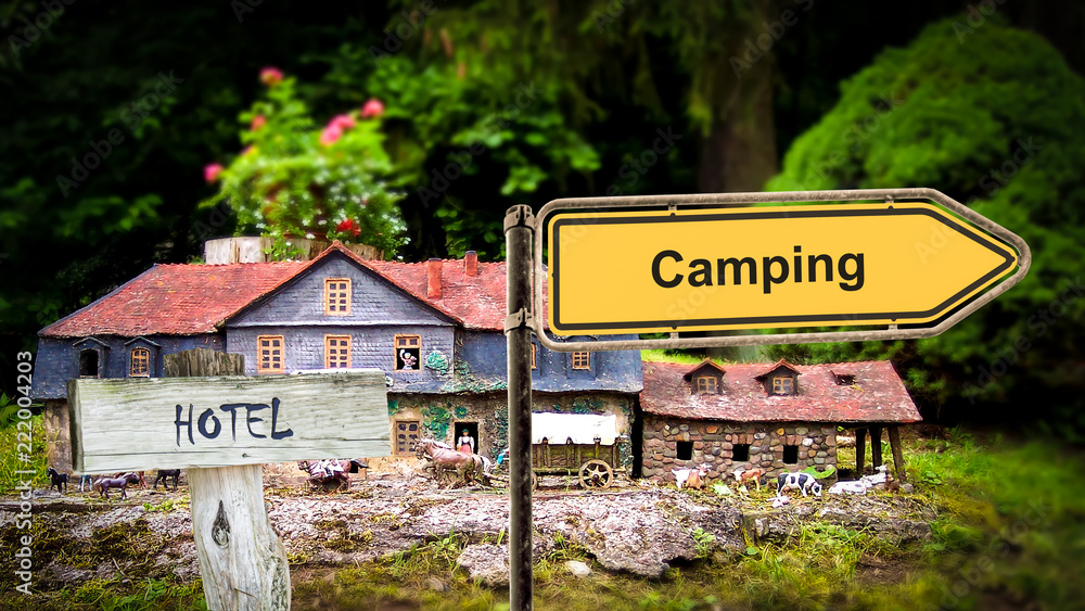 Obraz premium Schild 371 - Camping