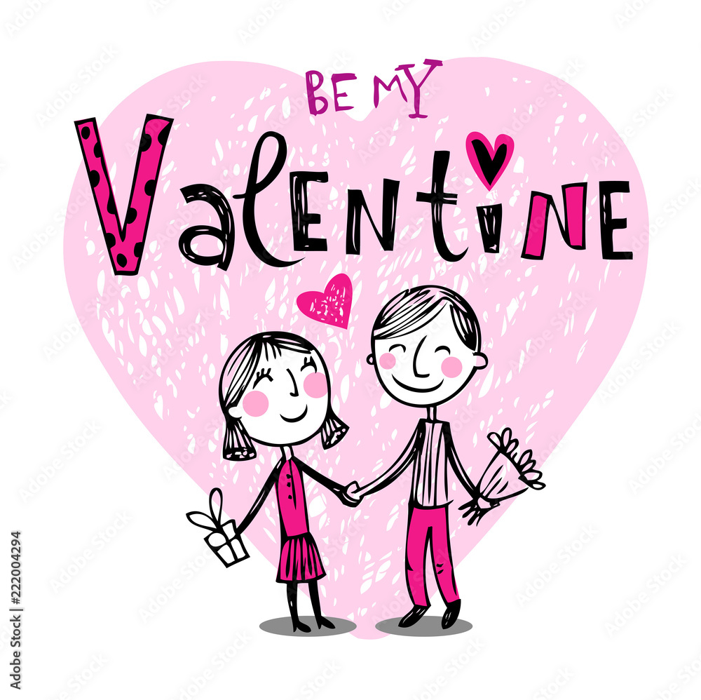 Cute cartoon couple Cute cartoon couple