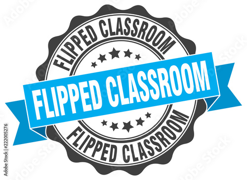 flipped classroom stamp. sign. seal