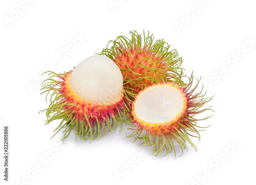rambutan sweet delicious fruit  isolated on a white background