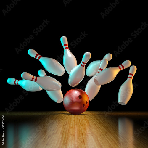 Billede på lærred image of bowling action