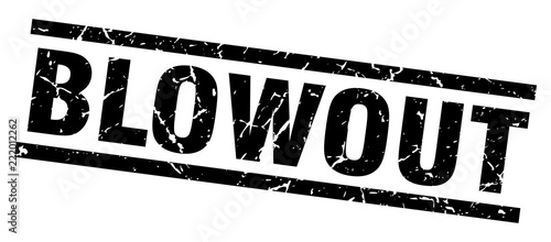 square grunge black blowout stamp