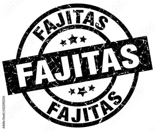 fajitas round grunge black stamp